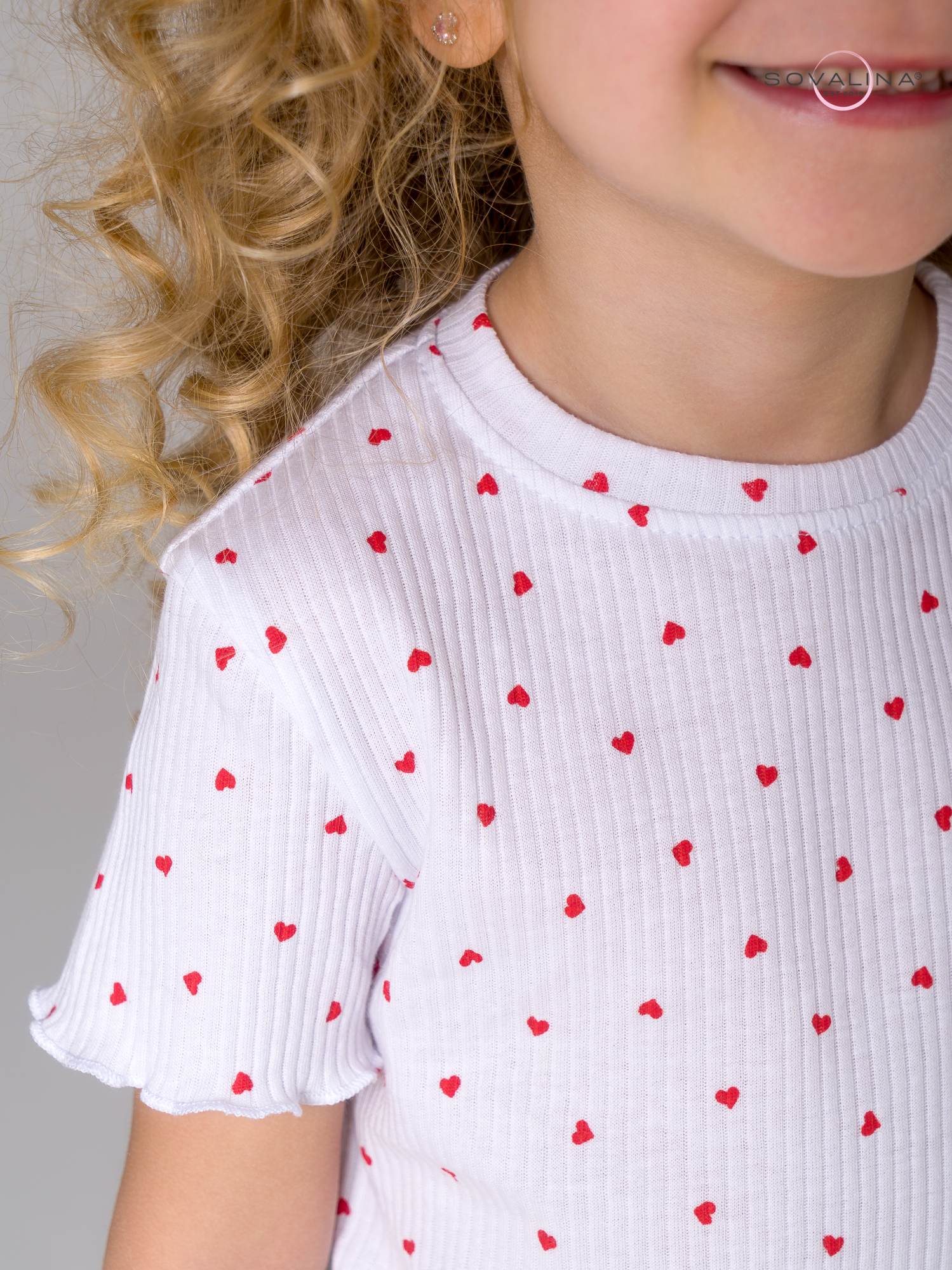 Пижама Элли мелкие красные сердечки