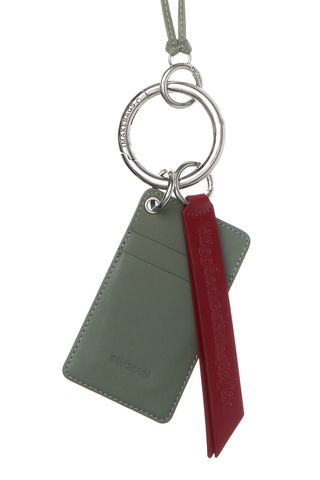 Подвеска - картхолдер с карабином DEEP GREEN