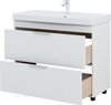 Aquanet 342096 Тумба с раковиной Ирис new 100 напольная 2 ящ. цв.белый глянец (342096)