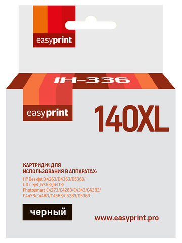Картридж EasyPrint IH-336 №140XL для HP Deskjet D4263, D5360, Officejet J5783, J6413, черный