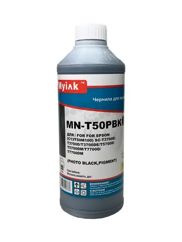 Чернила Myink T50M100 для EPSON SC-T3700E, T3700D, T3700DE, T5700D, T5700DM, T7700D, T7700DM  - 1L, Photo Black, Pigment