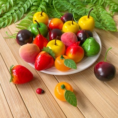 Фрукты искусственные МИКС, муляжи мини 3-6 см, набор 20 шт.