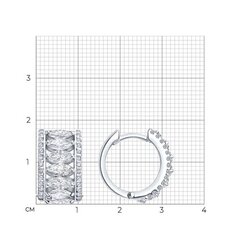 Серьги-конго широкие из серебра с ситаллами в огранке маркиз и фианитами