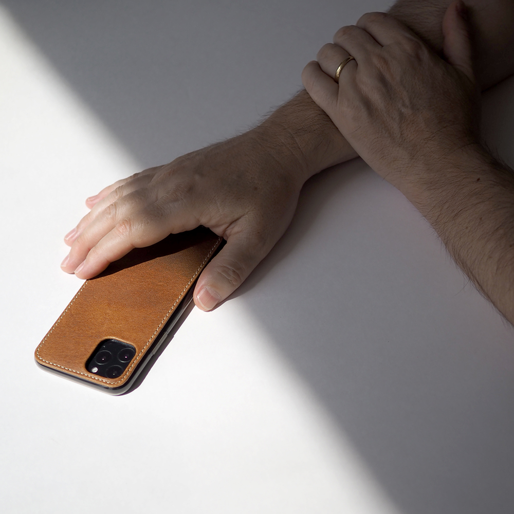 Чехол-накладка для iPhone 11 Pro из натуральной кожи теленка, цвета винтаж