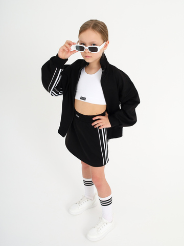 Юбка с лампасом, черная