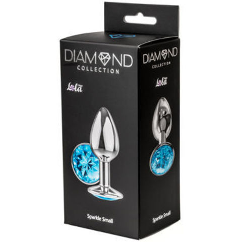 Анальная пробка Lola Toys Diamond Sparkle Small серебро_голубой_коробка