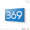 Номер на дверь 369, табличка на дверь для офиса, квартиры, кабинета, аудитории, склада, голубая 120х70 мм, Айдентика Технолоджи