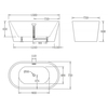BelBagno BB71-1500-BIANCO Акриловая ванна с белым сливом, с переливом, BelBagno BB71-1500-BIANCO, 1500x750x600