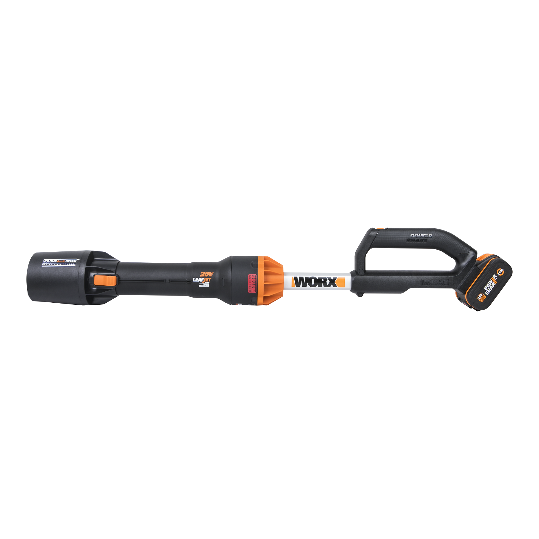 Аккумуляторная воздуходувка бесщеточная WORX WG543E, 20В, 4 АЧ х 1, ЗУ 2А, коробка