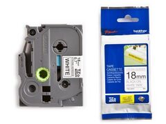 Ламинированная лента для наклеек Brother TZe-241 - ширина 18 мм, черный шрифт на белом фоне