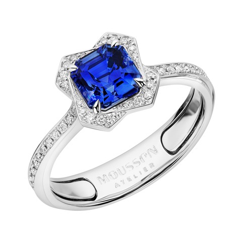 Кольцо с Сапфирами и Бриллиантами, R0068-1/1