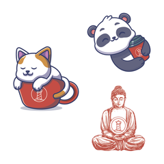 Набор стикеров "Чайная Бухта" №2