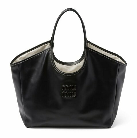 Кожаная сумка Miu Miu Ivy, черный