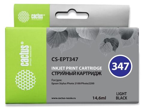 Картридж струйный Cactus CS-EPT347 серый (14.6мл) для Epson Stylus Photo 2100