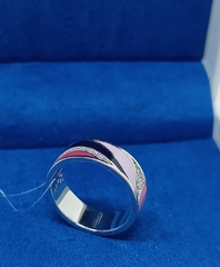 85960- Кольцо дорожка из серебра 925 пробы с цветной эмалью