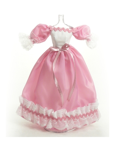 Платье с кружевом - Розовый. Одежда для кукол, пупсов и мягких игрушек.