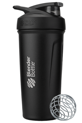 Картинка шейкер Blender Bottle Strada Stainless 709мл Black - 1