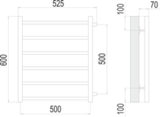Полотенцесушитель Terminus Вега П6 500х600 бп500