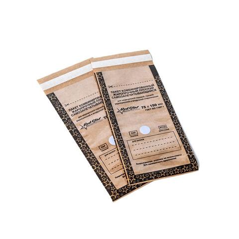 Пакеты комбинированные Крафт 75*150 100 шт, Red Star