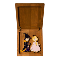Подарочный набор в средней коробке из бука: Принцесса и Волшебник