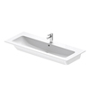 Duravit 2361120000 ME by Starck Раковина для мебели 1230х490 мм,  с переливом, с площадкой, с 1 отв. под смеситель по центру, Цвет белый