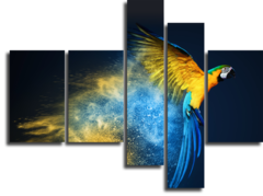 Модульная картина "Попугай на лету"