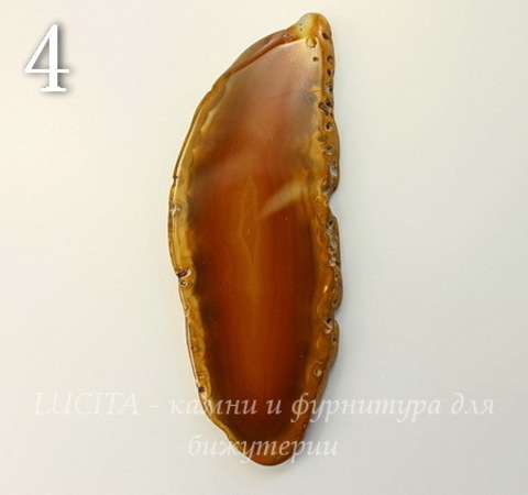 Подвеска Срез Агата (тониров)(цвет- коричневый) (№4 (90х33 мм))