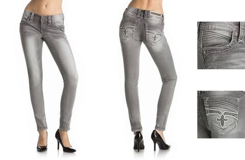 Rock Revival | Джинсы женские CALIE S204 SKINNY RP2539S204 перед сзади и детали