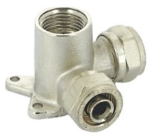 Водорозетка обжим никелированная Uni-Fitt 16х1/2"х16 ВР для ...
