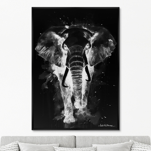 ArtNoMore - Репродукция картины на холсте Walking elephants, in the dark, No 2, 2024г.