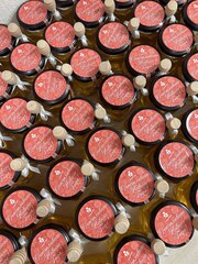 Новогодний подарочный мед, 6 баночек по 140 грамм в подарочной коробочке с поздравительной биркой