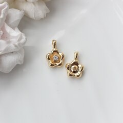 Подвеска Цветок с фианитом 18*12 мм, позолота, П083