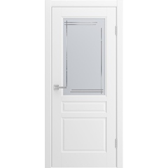 Межкомнатная дверь Бриз белая эмаль со стеклом