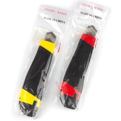 
          Нож канцелярский Alingar, 18 мм, с металл. напр., auto-lock, мягкие вставки, пластик корпус, ассорти, пакет с европодвесом