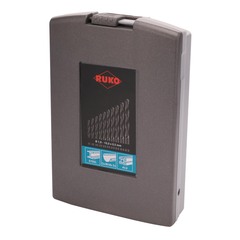 Набор сверл по металлу 1-10мм 19шт DIN338 HSS-R 118° (пл. кейс) Ruko 205212RO