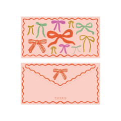 Открытка-конверт, Бантики 9*17 см, 1 шт.