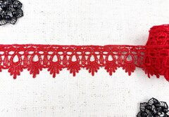Кружево плетеное, ш. 4,5-5 см, красный