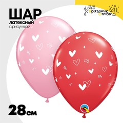 
          Шар латексный 28см Сердца (Ассорти)