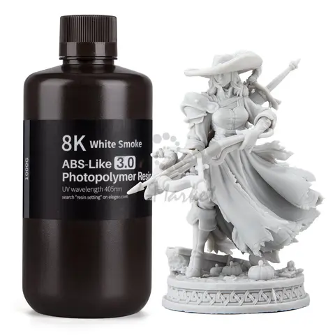 Фотополимерная смола Elegoo ABS-Like Resin V3.0 8K, светло-серая (White Smoke), 1 л, 50.103.0236