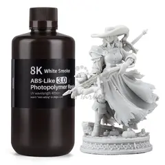 Фотополимерная смола Elegoo ABS-Like Resin V3.0 8K, светло-серая (White Smoke), 1 л, 50.103.0236