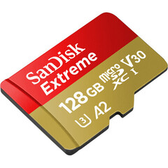 Карта памяти SanDisk 128GB Extreme UHS-I microSDXC 190MB/s + SD Adapter A2 C10 V30 U3