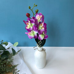 №2 Орхидея декоративная мини, искусственная, сиреневая, ветка 30 см, 1 шт.