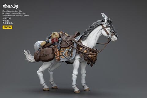 Фигурка Боевой Конь в доспехах из белого пера ЦзянХу масштаб 1/18 Dark Source JoyToy