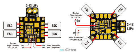 Плата распределения питания Matek 100A 5V/12V PDB-XT60