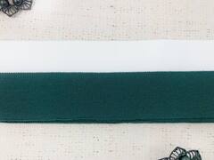 Подвязы трикотажные, ш. 6,5 см, L 123 см, белый с зелёным