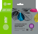 Чернила Cactus CS-BTD60BK, 5000M, C, Y Голубой / Cyan/Пурпурный / Magenta, желтый, черный набор 4x100мл для Brother DCP-T300, T500W, T700W, MFC-T800W