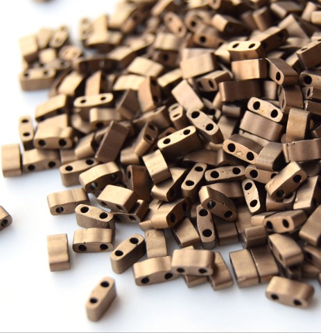 HTL-2006 Бисер Миюки халф тила/Miyuki Half Tila metallic matte dark bronze