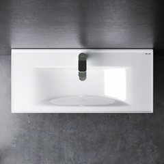 Тумба с раковиной, подвесная, 100 см, 2 ящика, белый глянец,  AM.PM X-Joy - M85AFHX1002WG