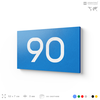 Табличка с номером 90 на дверь квартиры, для офиса, кабинета, аудитории, склада, голубая 120х70 мм, Айдентика Технолоджи