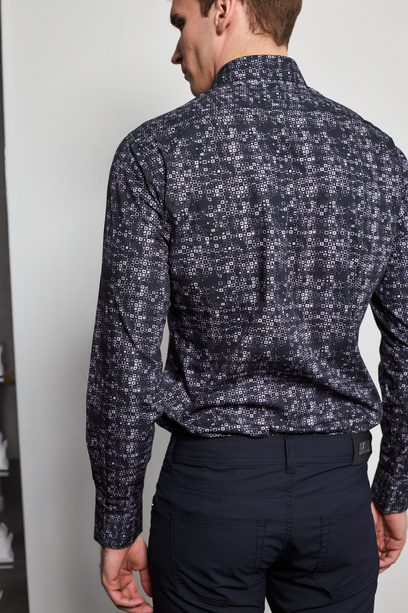 KARL Lagerfeld Сорочка на кнопках в геометрический орнамент